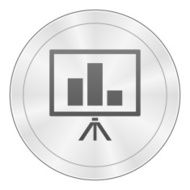 Presentation icon on a round button N4