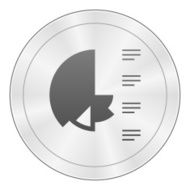 Coxcomb Chart icon on a round button N13