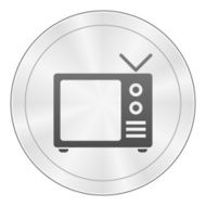 Television Set icon on a round button N6