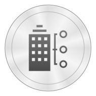Office Building icon on a round button N22
