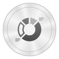 Donut Chart icon on a round button N25