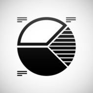 Pie Chart icon on a white background N14