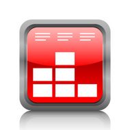 Bar Graph icon on a square button N37