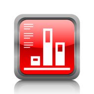 Bar Graph icon on a square button N38