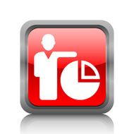 Businessman icon on a square button N30
