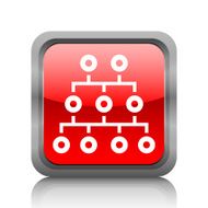 Organization Chart icon on a square button N3