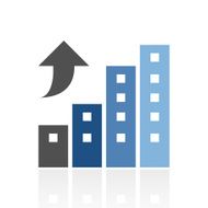 Apartment Buildings icon on a white background N4