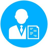 Businessman icon on a round button N61