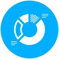 Donut Chart icon on a round button N27
