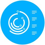 Radial Bar Chart icon on a round button N14