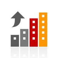 Apartment Buildings icon on a white background N5