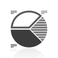 Pie Chart icon on a white background N17