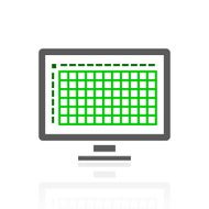 Computer Monitor icon on a white background N19