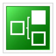 Flowchart icon on a square button N41