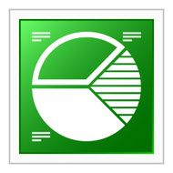 Pie Chart icon on a square button N14