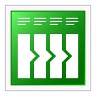 Flowchart icon on a square button N42