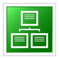 Flowchart icon on a square button N43