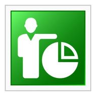 Businessman icon on a square button N33