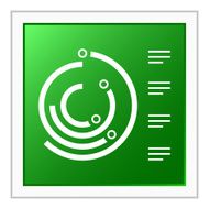Radial Bar Chart icon on a square button N7