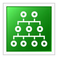 Organization Chart icon on a square button N4