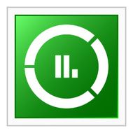 Donut Chart icon on a square button N16