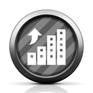 Apartment Buildings icon on a round button N6