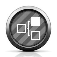 Flowchart icon on a round button N86
