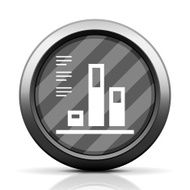 Bar Graph icon on a round button N79