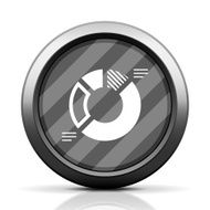Donut Chart icon on a round button N29