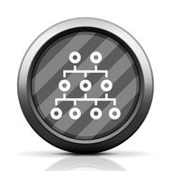 Organization Chart icon on a round button N6