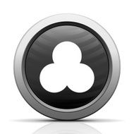 Venn Diagram icon on a round button N16