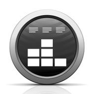 Bar Graph icon on a round button N80