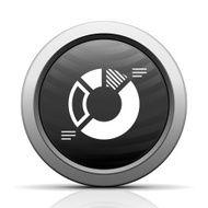 Donut Chart icon on a round button N31