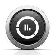 Donut Chart icon on a round button N32