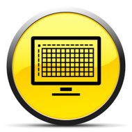 Computer Monitor icon on a round button N29
