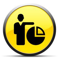Businessman icon on a round button N70