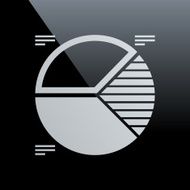 Pie Chart icon on a black background N8