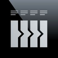 Flowchart icon on a black background N22