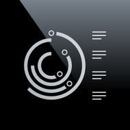 Radial Bar Chart icon on a black background N3