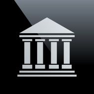 Bank icon on a black background N9