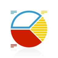Pie Chart icon on a white background N19