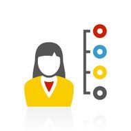 Businesswoman icon on a white background N10