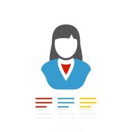Businesswoman icon on a white background N11