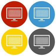 Computer Monitor icon on circle buttons N4