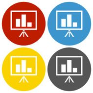 Presentation icon on circle buttons