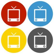 Television Set icon on circle buttons N2
