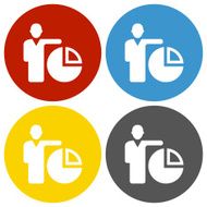Businessman icon on circle buttons N13