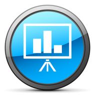 Presentation icon on a round button N9