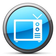 Television Set icon on a round button N16