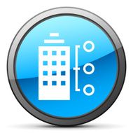 Office Building icon on a round button N27